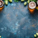 Craftbiere stehen im Kreis mit Pflanzen