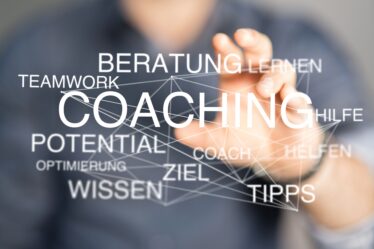Coaching-Begriffe visualisiert: Beratung, Ziel, Wissen, Potenzial – Selbstoptimierung mit Coaching in Potsdam